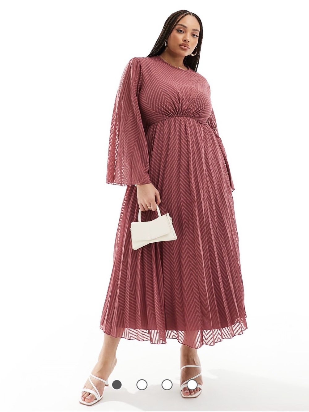 ASOS DESIGN Curve pleated chiffon midi dress